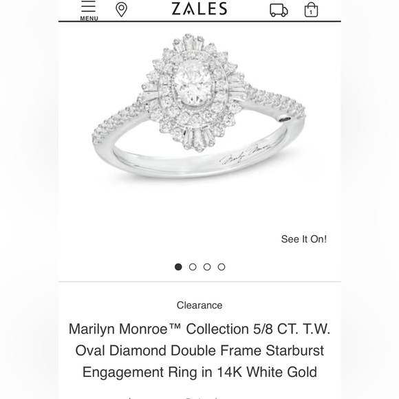 Marilyn Monroe Bridal Collection oval starburst diamond ring - Picture 1 of 5